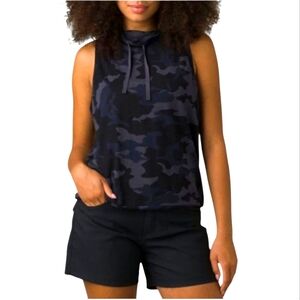 Prana Cozy Up Barmsee Hooded Hemp Camo Tank Top Women's Size S